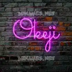 okeji in Pink Neon style - 3D name wallpaper