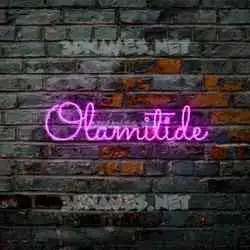 olamitide in Pink Neon style - 3D name wallpaper