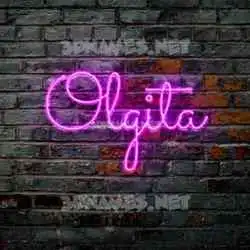 olgita in Pink Neon style - 3D name wallpaper