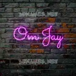 om jay in Pink Neon style - 3D name wallpaper