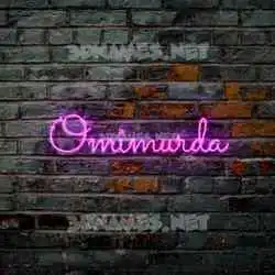 omimurda in Pink Neon style - 3D name wallpaper