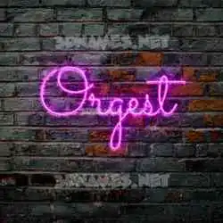 orgest in Pink Neon style - 3D name wallpaper