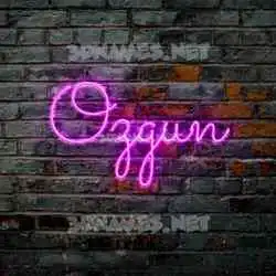 ozgun in Pink Neon style - 3D name wallpaper