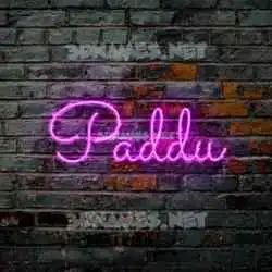 paddu in Pink Neon style - 3D name wallpaper