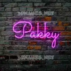 pakky in Pink Neon style - 3D name wallpaper