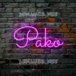 pako in Pink Neon style - 3D name wallpaper