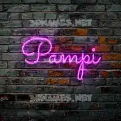 pampi in Pink Neon style - 3D name wallpaper