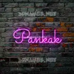 pankak in Pink Neon style - 3D name wallpaper