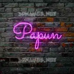 papun in Pink Neon style - 3D name wallpaper