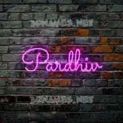 pardhiv in Pink Neon style - 3D name wallpaper