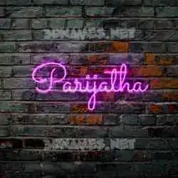 parijatha in Pink Neon style - 3D name wallpaper