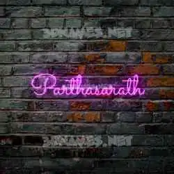 parthasarath in Pink Neon style - 3D name wallpaper
