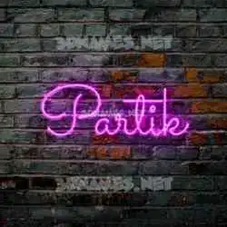 partik in Pink Neon style - 3D name wallpaper