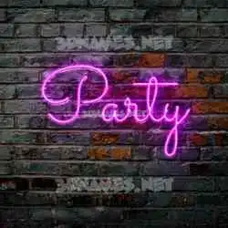 party in Pink Neon style - 3D name wallpaper
