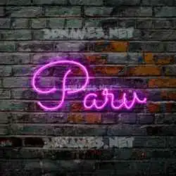 parv in Pink Neon style - 3D name wallpaper