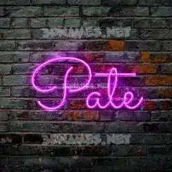 pate in Pink Neon style - 3D name wallpaper