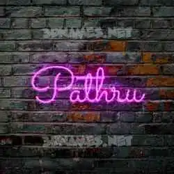 pathru in Pink Neon style - 3D name wallpaper