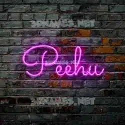 peehu in Pink Neon style - 3D name wallpaper