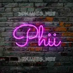 phii in Pink Neon style - 3D name wallpaper