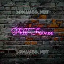 phil france in Pink Neon style - 3D name wallpaper