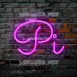 pi in Pink Neon style - 3D name wallpaper