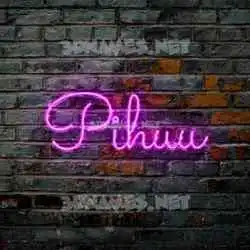 pihuu in Pink Neon style - 3D name wallpaper