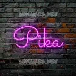 pika in Pink Neon style - 3D name wallpaper