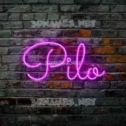 pilo in Pink Neon style - 3D name wallpaper