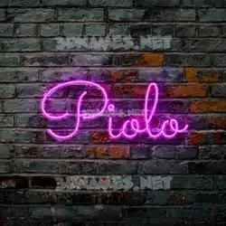 piolo in Pink Neon style - 3D name wallpaper