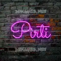 pirti in Pink Neon style - 3D name wallpaper