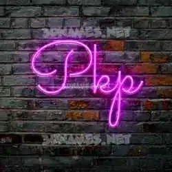 pkp in Pink Neon style - 3D name wallpaper