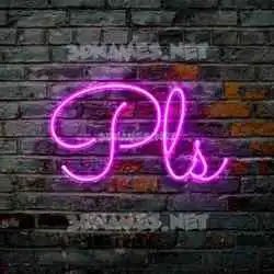 pls in Pink Neon style - 3D name wallpaper