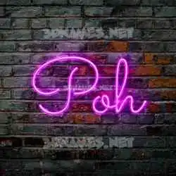 poh in Pink Neon style - 3D name wallpaper