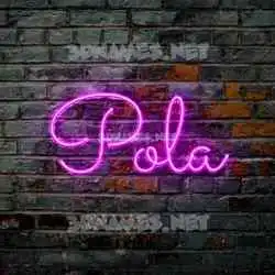 pola in Pink Neon style - 3D name wallpaper