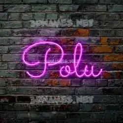 polu in Pink Neon style - 3D name wallpaper