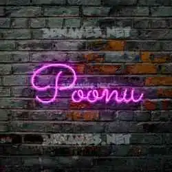 poonu in Pink Neon style - 3D name wallpaper
