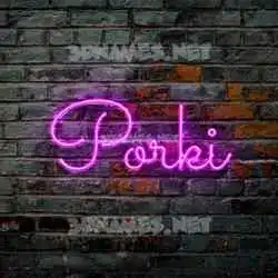 porki in Pink Neon style - 3D name wallpaper