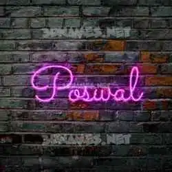 poswal in Pink Neon style - 3D name wallpaper