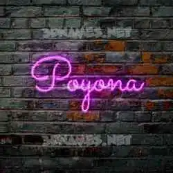 poyona in Pink Neon style - 3D name wallpaper