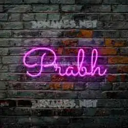 prabh in Pink Neon style - 3D name wallpaper