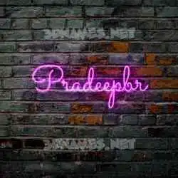 pradeepbr in Pink Neon style - 3D name wallpaper