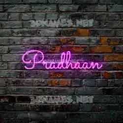pradhaan in Pink Neon style - 3D name wallpaper