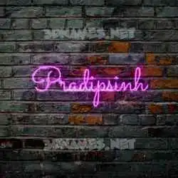 pradipsinh in Pink Neon style - 3D name wallpaper