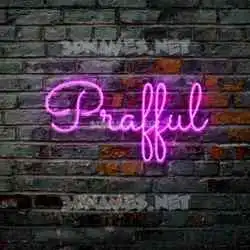 prafful in Pink Neon style - 3D name wallpaper