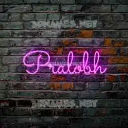 pralobh in Pink Neon style - 3D name wallpaper