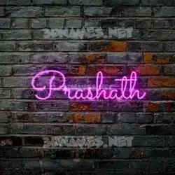 prashath in Pink Neon style - 3D name wallpaper