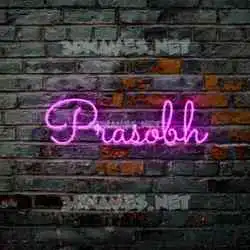 prasobh in Pink Neon style - 3D name wallpaper
