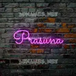 prasuna in Pink Neon style - 3D name wallpaper