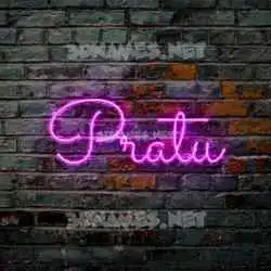 pratu in Pink Neon style - 3D name wallpaper