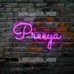 preeya in Pink Neon style - 3D name wallpaper
